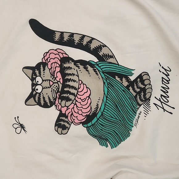 B.Kliban Hawaii White Graphic Crazy Shirt Cat Tshirt - Picture 3 of 8